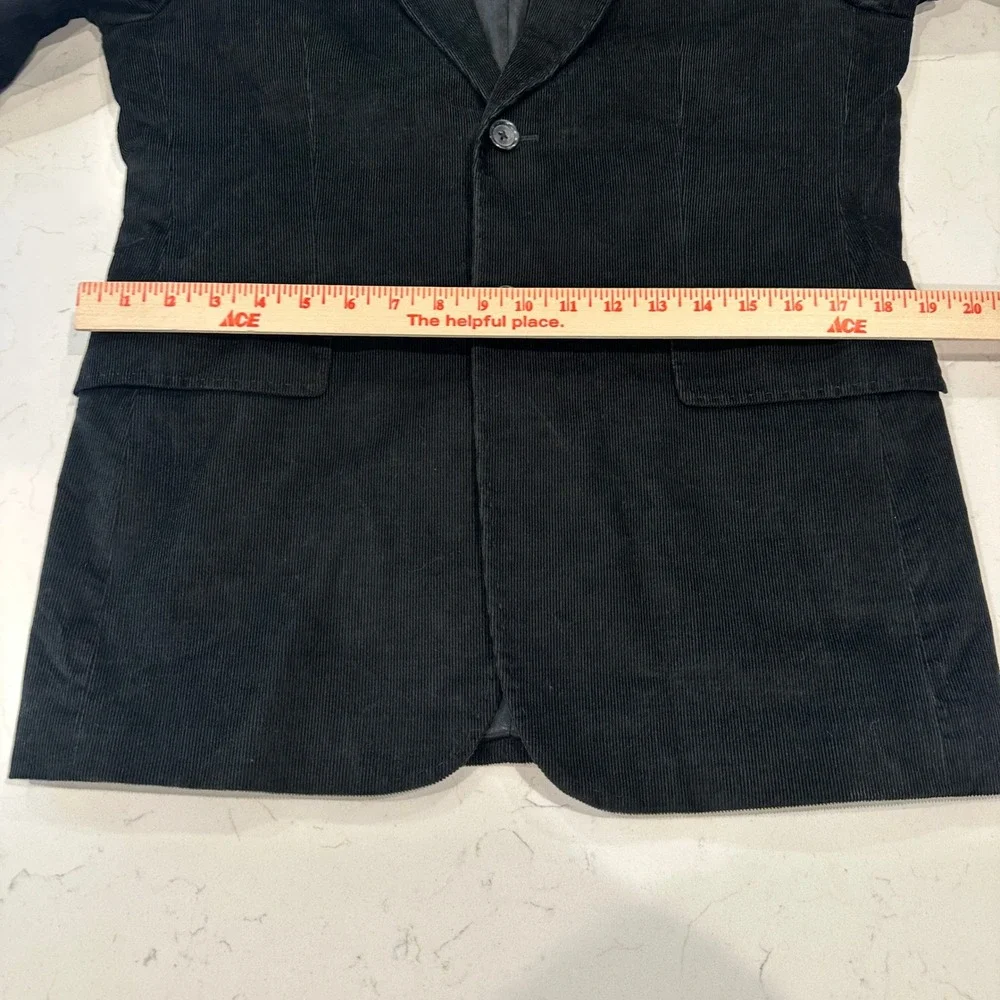Express Design Studio Mens Black Corduroy Blazer 2 Button Sport Coat 38R
